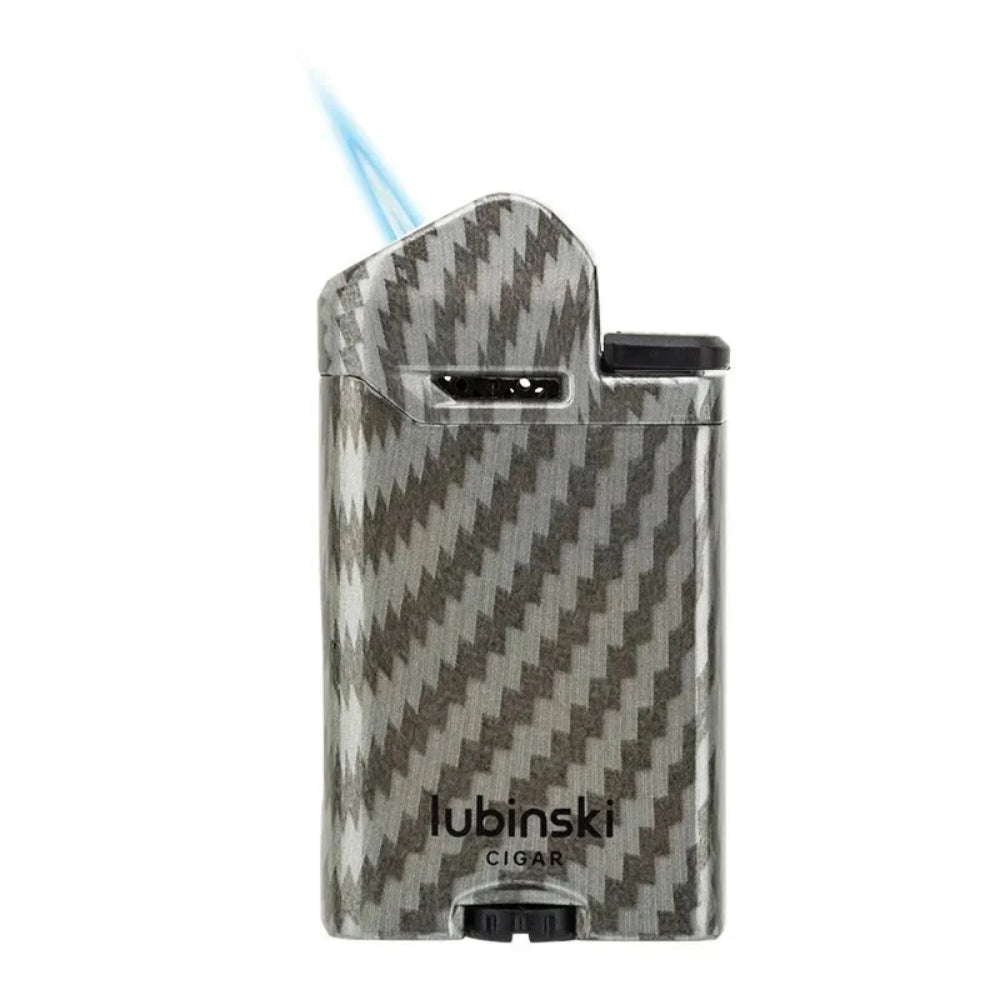 Hemingway Cigar Lighter Zinc Alloy [Blue Jet Flame] Visible Window, Adjustable Flame Torch, HMW-YJA10030GY