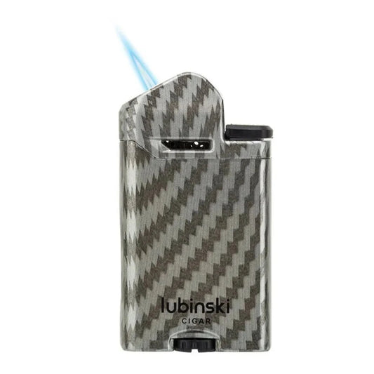 Hemingway Cigar Lighter Zinc Alloy [Blue Jet Flame] Visible Window, Adjustable Flame Torch, HMW-YJA10030GY