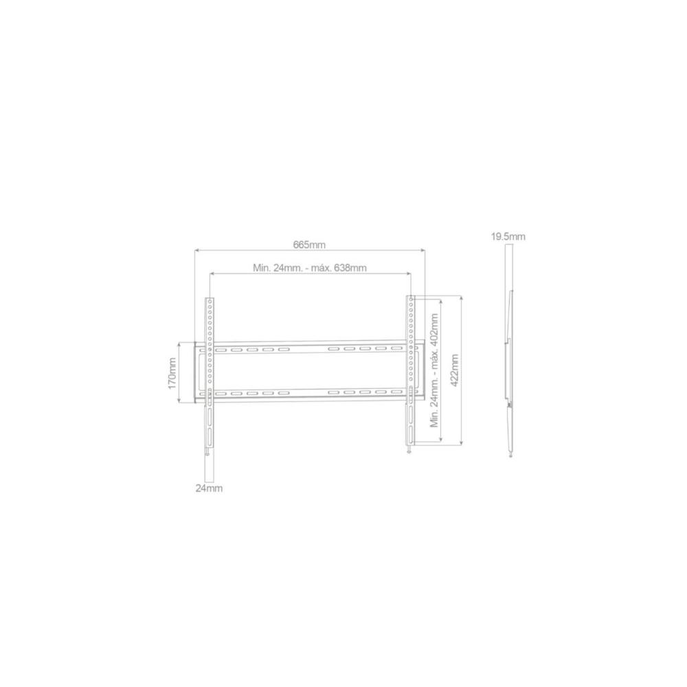 Holmios, Fixed TV Wall Mount Stand, 37' - 70', Black, HOL-500055009