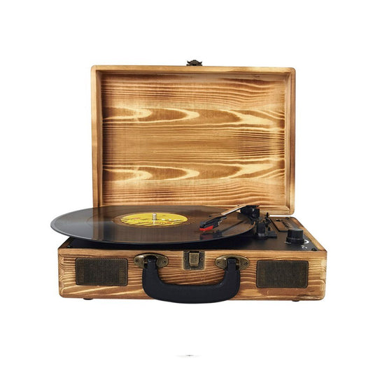 Prixton Turntable Vinyl Record Player Led Stereo Wood Bluetooth - Te001