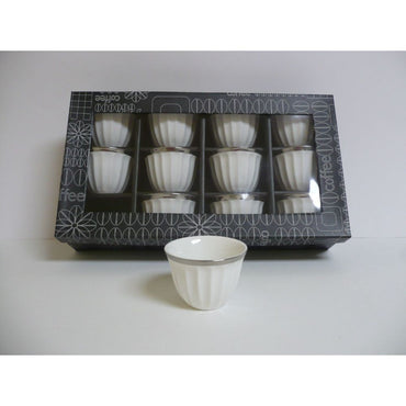 La Perla, 12Pcs Cawa Cup Silver Porcelain