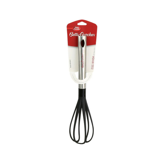 Betty Crocker Kitchen Whisk 28.5cm, High-Quality Materials With Soft, Non-Slip Tpr Handle, Easy To Clean And Dishwasher Safe [Black], BC4008