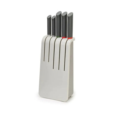 Joseph Joseph Duo 5Pcs Knife Block With 5 Knives Set - Grey, Stainless-Steel Blades And Non-Slip Pinch-Grips, JOSE-10560