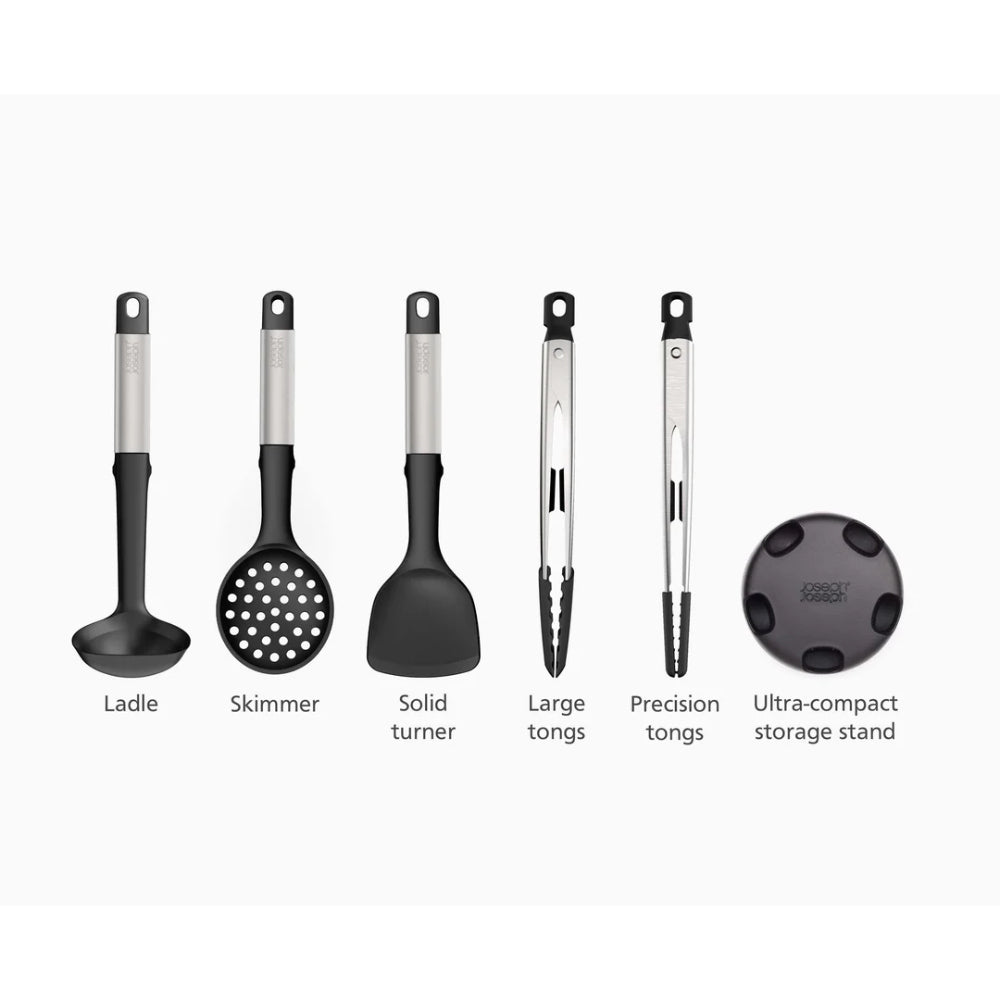 Joseph Joseph Elevate Fusion 5-Piece Stainless-Steel Utensil Set With Compact Stand , JOSE-10568