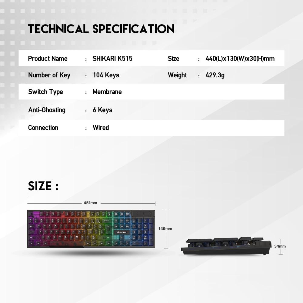 Fantech, K515 Shikari Rgb Gaming Keyboard