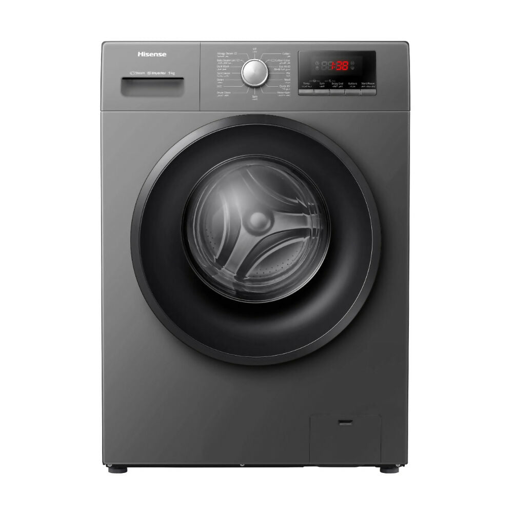 Hisense, Washer 9kg Front Load Slim, Inverter - [Silver], HSN-WFQP9014T