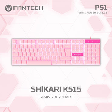 Fantech, P51 Gaming Set 5In1: Keyboard + Mouse + Mousepad + Headset + Stand Headset, Rgb Lighting, The Essential Gaming Bundle, Available in Different Colors
