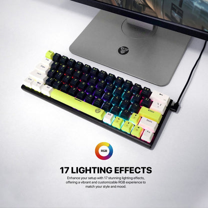Fantech, Mori Edition Mk874V2 - Atom63, Pro Wired Mechanical Keyboard With Rgb Lighting Blue