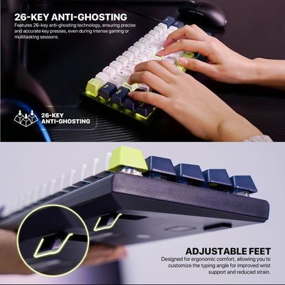 Fantech, Mori Edition Mk874V2 - Atom63, Pro Wired Mechanical Keyboard With Rgb Lighting Blue