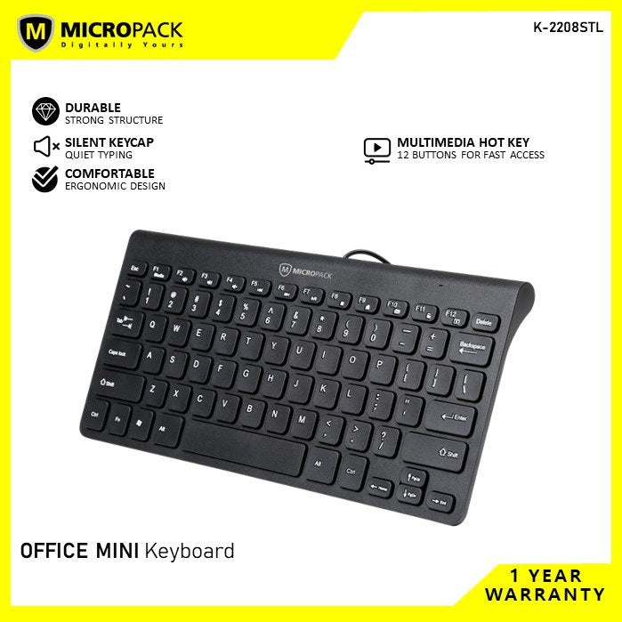 Micropack, K-2208STL WIRED COMPACT & ULTRA SLIM KEYBOARD