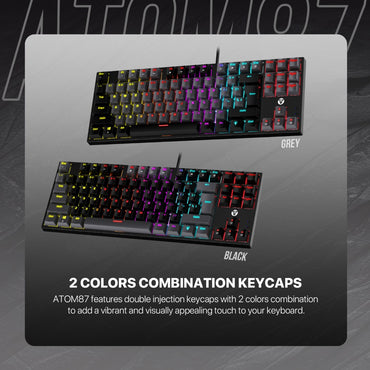 Fantech, Mk876V2 Atom87 Rgb Mechanical Keyboard Sumi Edition, Available in Different Colors
