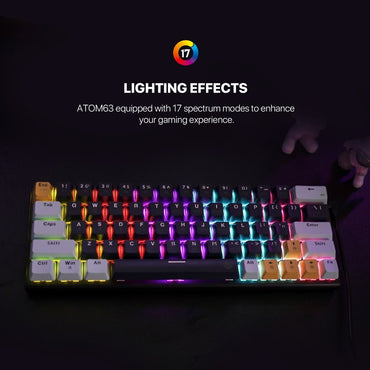 Fantech, Mk874V2 Atom 63 Rgb Mechanical Gaming Keyboard Mizu Edition, Available in Different Colors