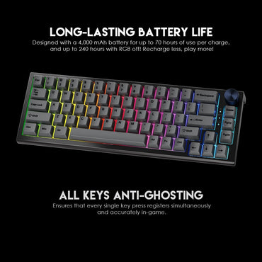 Fantech, Mk858 Maxfit67 Rgb Bluetooth, Wireless & Mechanical Gaming Keyboard, Available in Different Colors