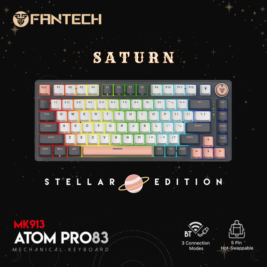 Fantech, Mk913 - Atom Pro83 Rgb Bluetooth, Wireless & Mechanical Gaming Keyboard (Saturn)