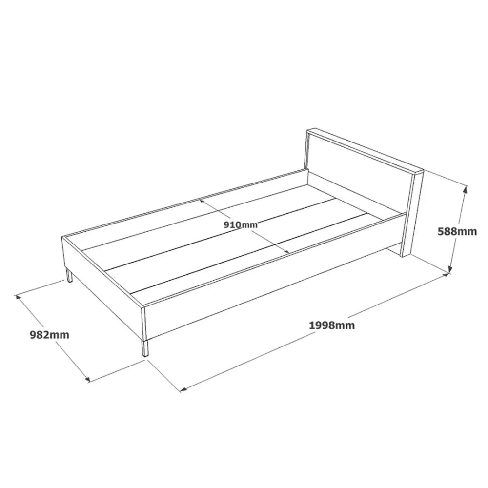 KDesign Premium Bedstead [Cura - Concrete], HM4-CG