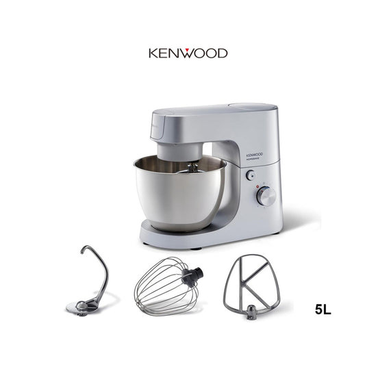 Kenwood, Stand Mixer Homebake Kitchen Machine 1400W, 5L Stainless Steel Bowl, K-Beater, Whisk, Dough Hook, Splash Guard