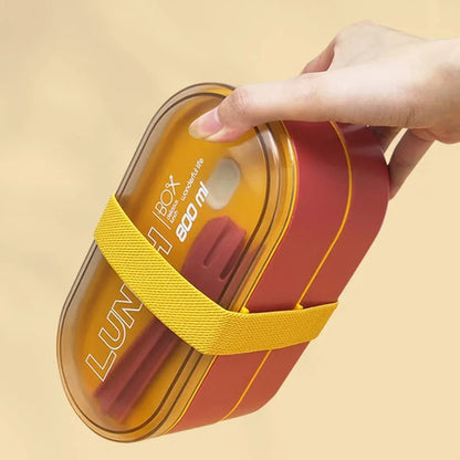 2 Tier Bento Boxes Containers With Tableware Self Moveable, Available in Different Colors