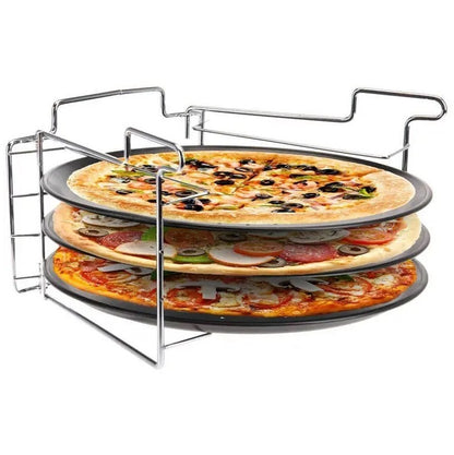 Non Stick 4 Piece Stackable Pizza Pan & Stand