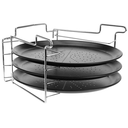 Non Stick 4 Piece Stackable Pizza Pan & Stand