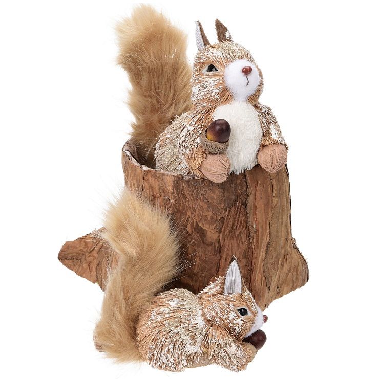 Itemz, Squirrels Tree Trunk Decorative 23Cm