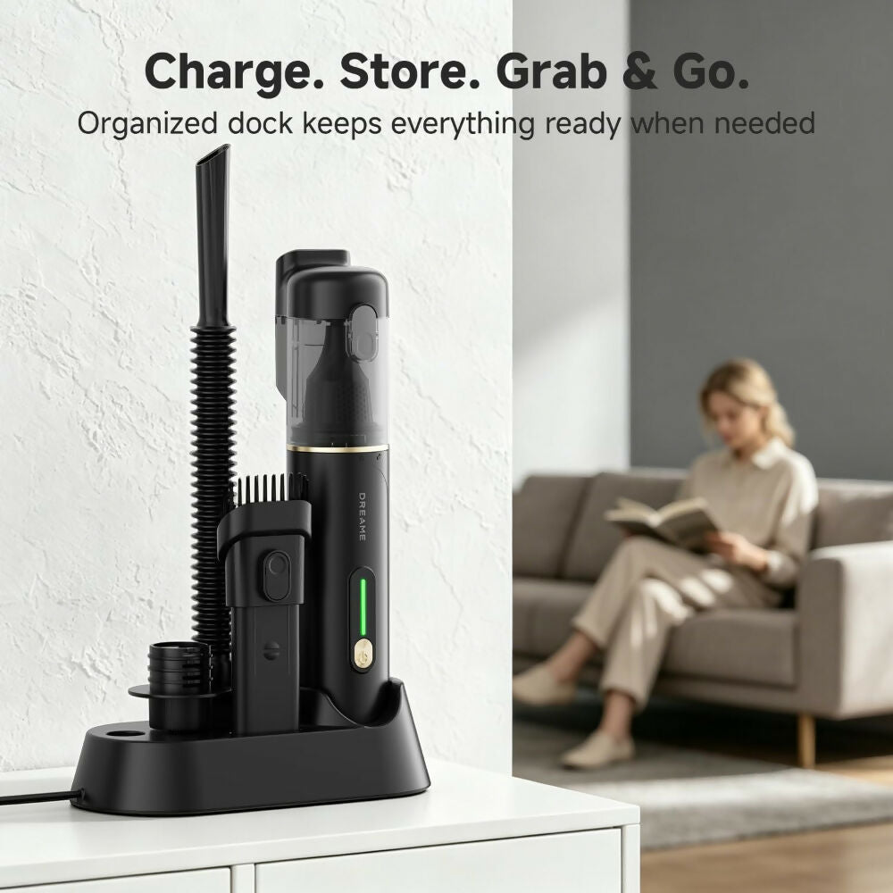 Dreame, 4-in-1 Hand Car Vacuum with Charging Dock, DRM-VBP20B