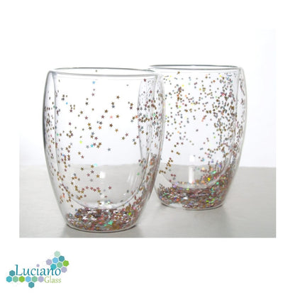 Luciano, 350ml Borosilicate / Isotherm / Double Wall Confetti Glass