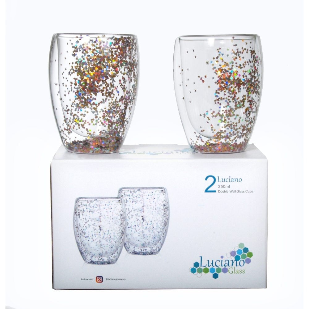 Luciano, 350ml Borosilicate / Isotherm / Double Wall Confetti Glass