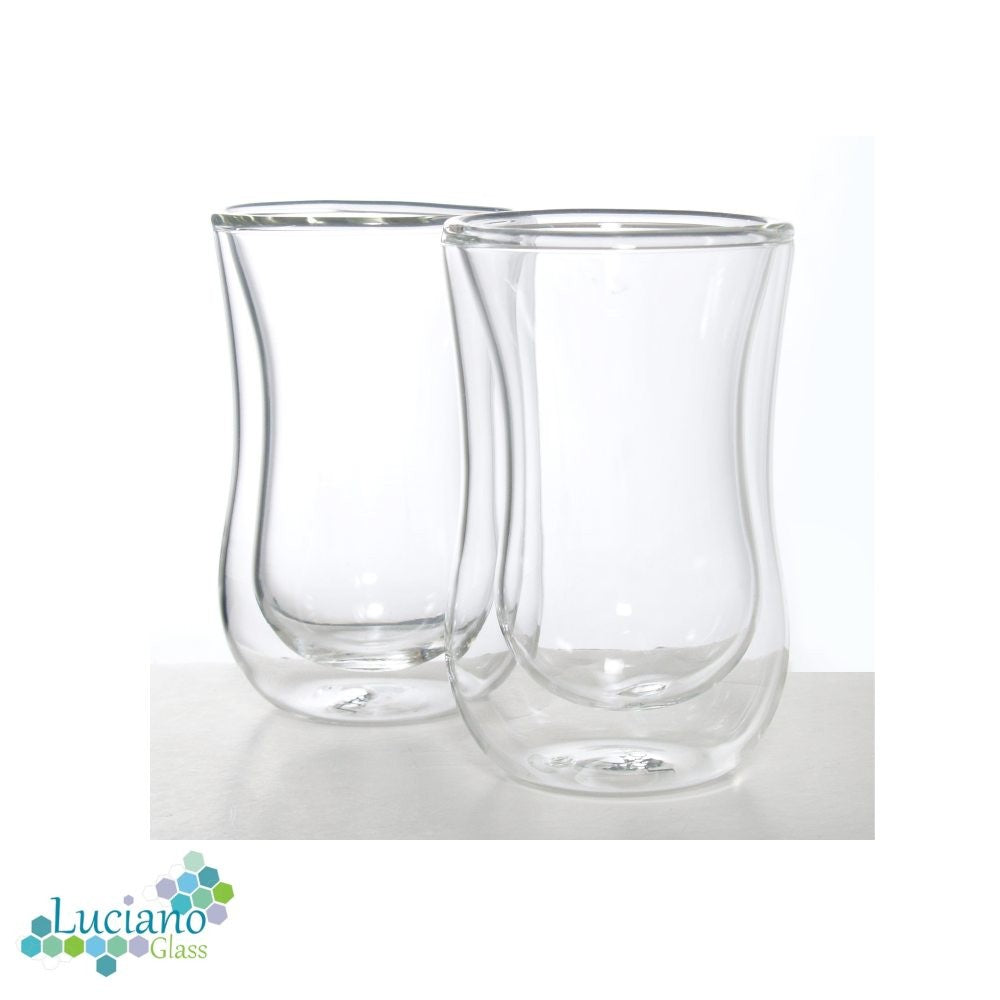 Luciano, 100ml Borosilicate / Isotherm / Double Wall 1000 Nights Tea Glass 2PC Cup Set in Gift Box