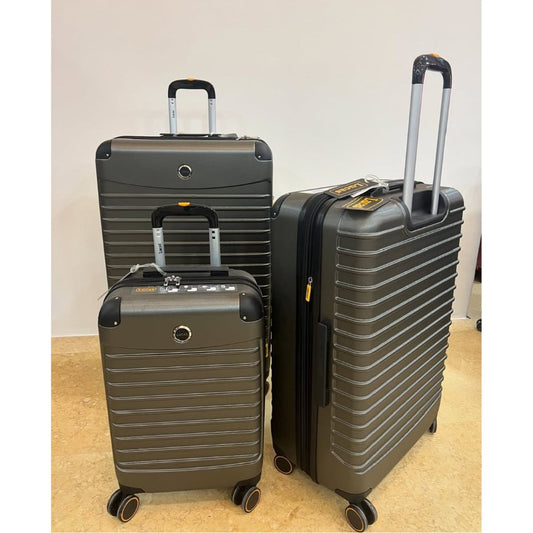 Lucas, Luggage Sets 3 Piece Hardside Expandable Lightweight Premium Polycarbonate Simple Beautiful Travel Suitcase With Wheels X1 Tsa Approved Lock For Women Men, Dark Grey