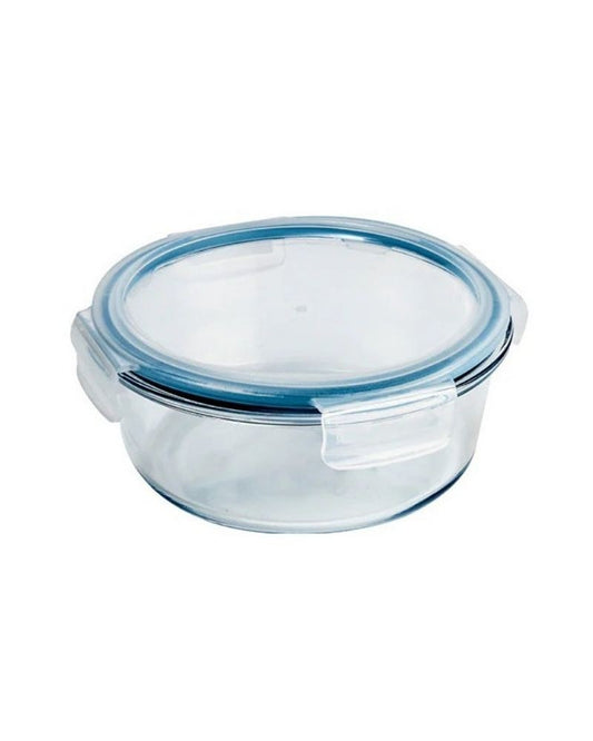 Luciano, High Borosilicate Round Glass Container With Easy Snap Lid 620Ml (14.9X5.9Cm) B/24
