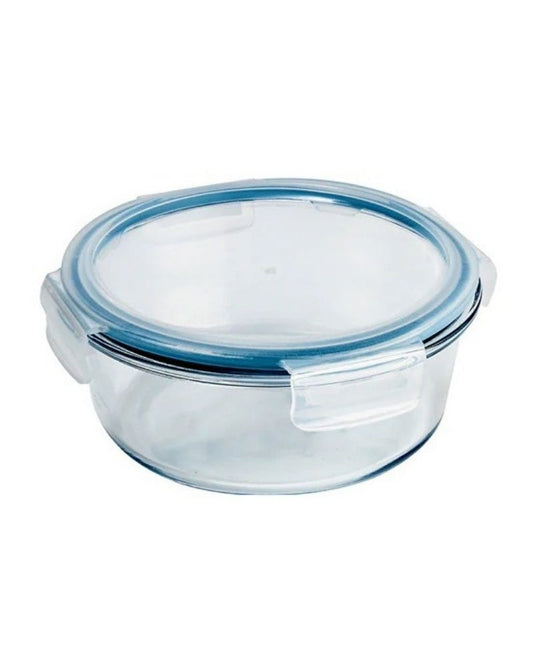 Luciano, High Borosilicate Round Glass Container With Easy Snap Lid 950Ml (17.2X6.5Cm) B/24