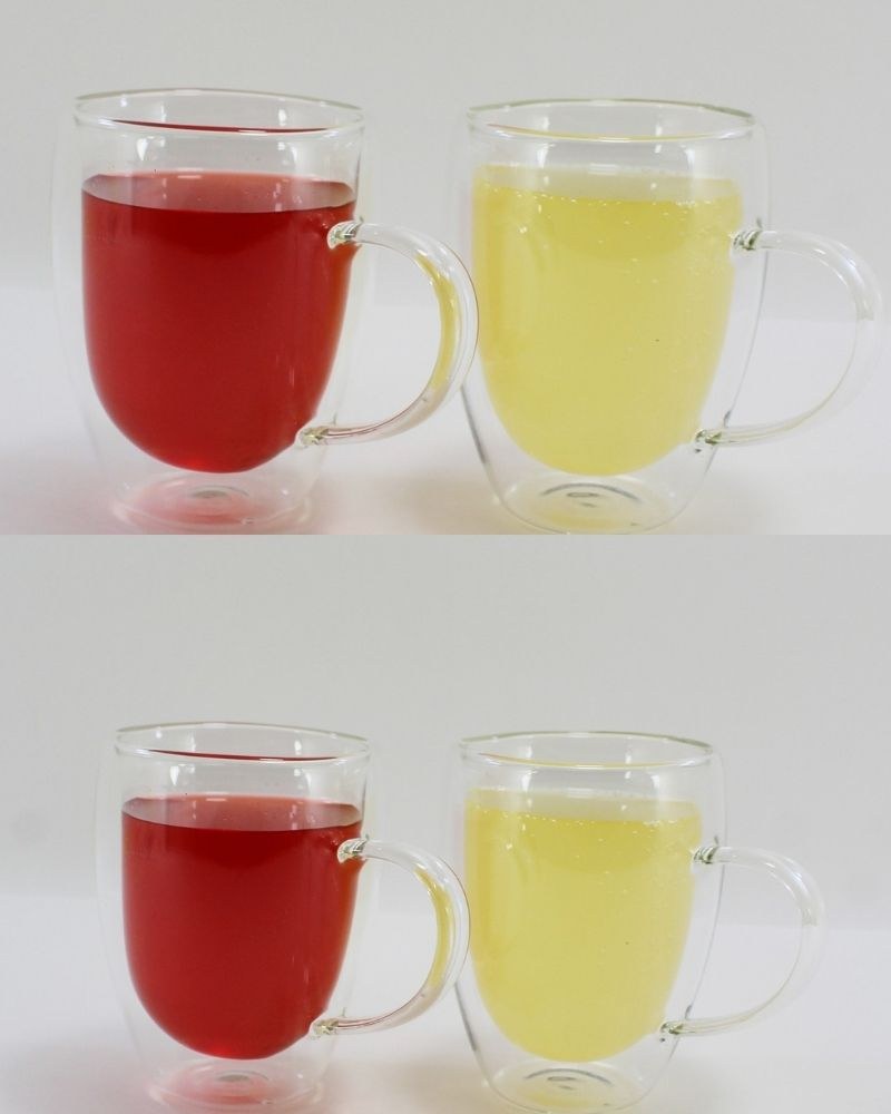 Luciano, High Borosilicate Round Glass Double Wall Glass Cups With Handles 350Ml - 2Pc Set