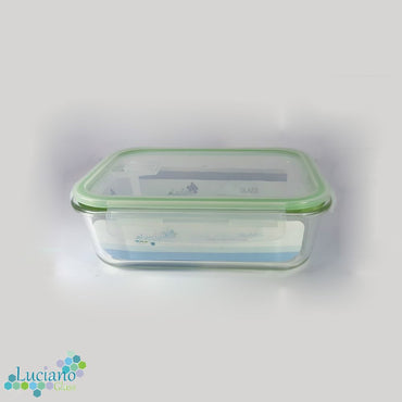 Luciano, High Borosilicate Rect. Glass Food Container 1040Ml With Open Vent Lid