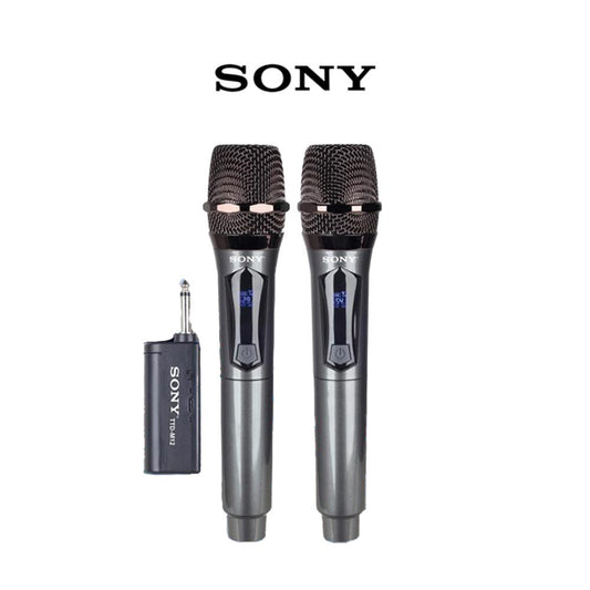 Sony, Professional Wireless Twin Microphone System Uhf Mic 1 Pair (Dual Mic) For Karaoke Vocal - 2 Handhled Mic