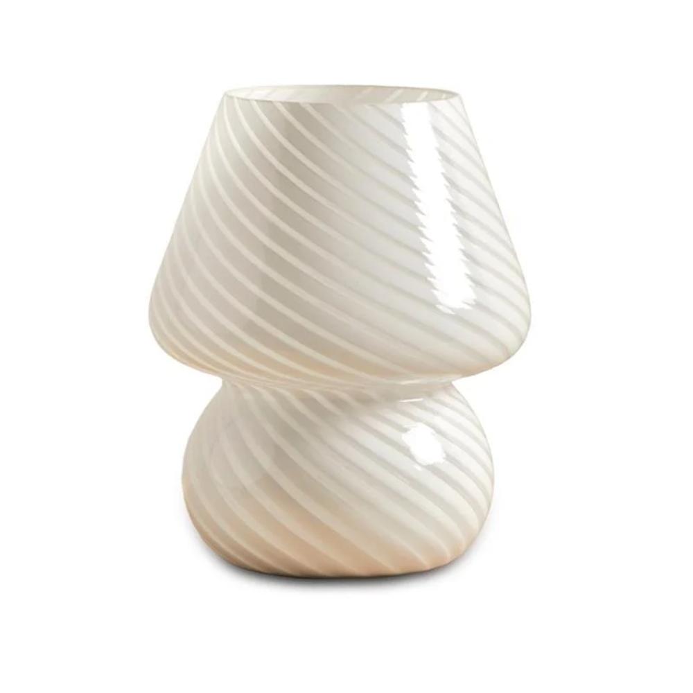 Striped Glass Accent Lamp 18 cm, Elegant Plug-In Lighting, SK1951424