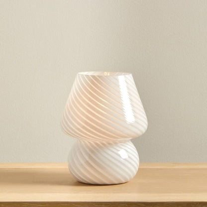 Striped Glass Accent Lamp 18 cm, Elegant Plug-In Lighting, SK1951424