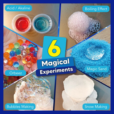 Toytales, Magic Science Experiment Kit [ 6 Activities Set ] Play Sand, Bubble Making, Orbeez Water Beads, Snow, Kids Learning Toys