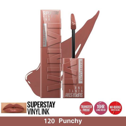 Maybelline New York, Superstay Vinyl Ink Liquid Lipstick Punchy 120