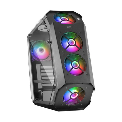 Mars, Gaming Mc51 Premium Atx Case, 5X 12Cm Argb, Remote Rf, Glass, Black