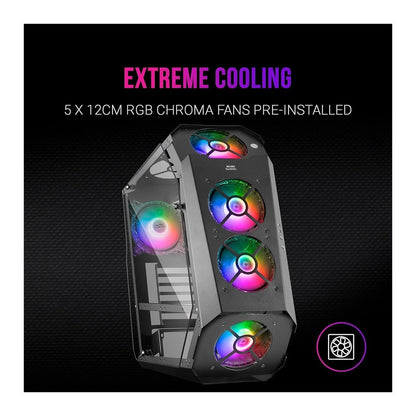 Mars, Gaming Mc51 Premium Atx Case, 5X 12Cm Argb, Remote Rf, Glass, Black