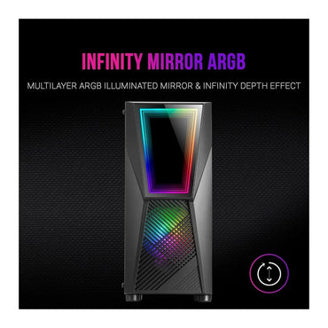 Mars, Gaming Mc777 Atx Case, 2X 120Mm Argb Fan, T. Glass, Infinity Mirror, Available in Different Colors