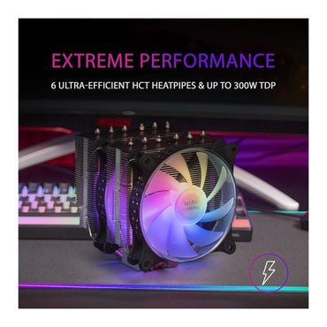 Mars, Gaming Mcpu-Xt Cpu Cooler, Dual Tower, 2X 12Cm Pwm Argb Fan, 6X Heatpipe, 300W, Available in Different Colors