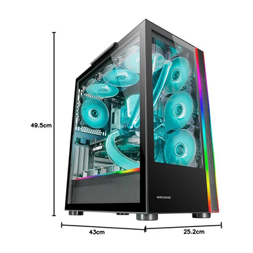 Mars, Gaming Mc-Ultra Xxl Premium Custom E-Atx Case, Argb Dual Stripes, Dual Vertical Chamber, Available in Different Colors
