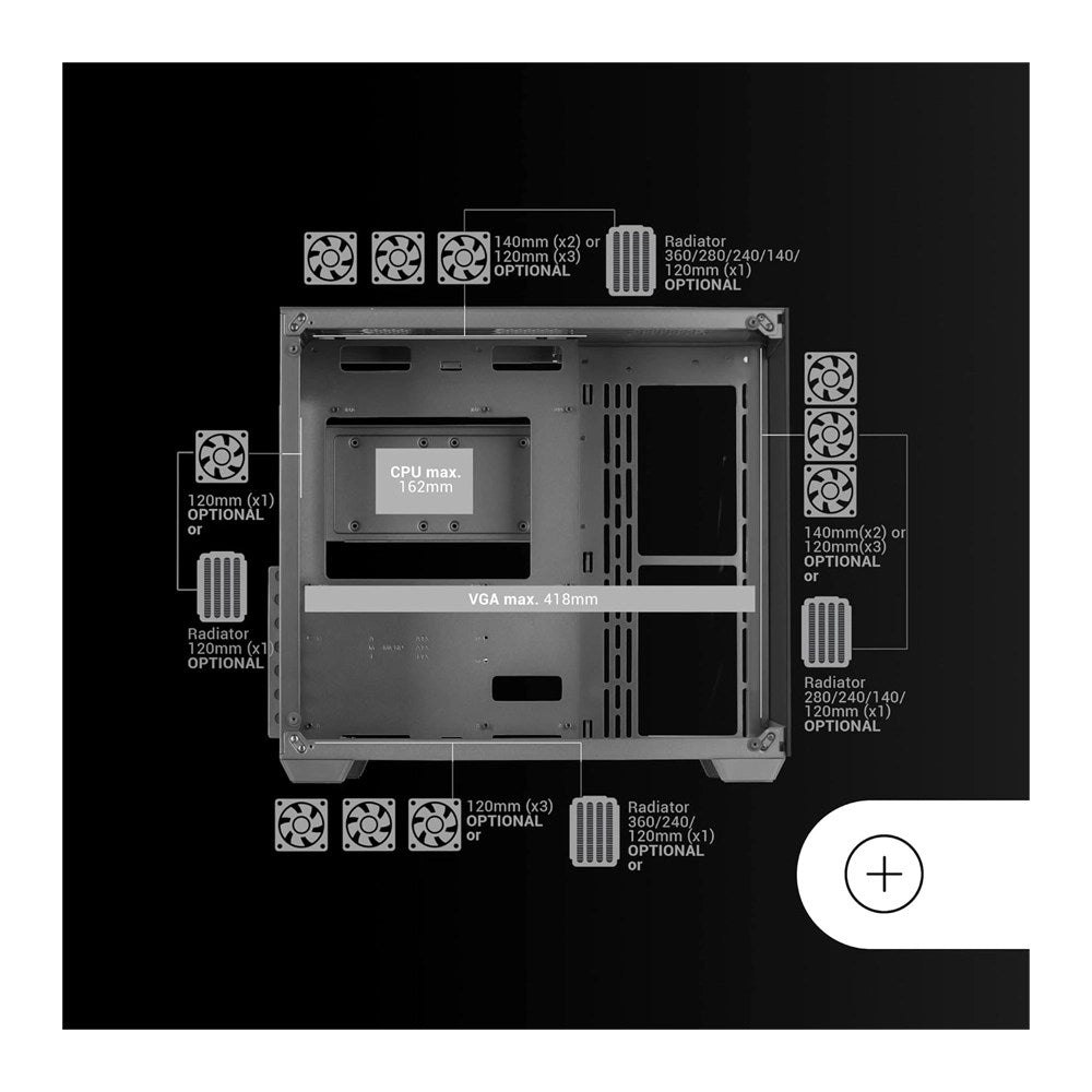 Mars, Gaming Mcv4 Xxl Premium Custom E-Atx Case, Frameless 90 Glass, Available in Different Colors