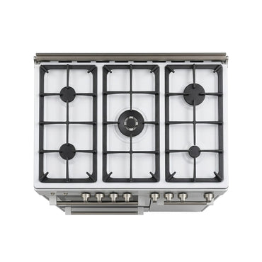 Meireles 90x60cm With Bottle Compartment, 5 Gas Burners - [Cast Iron White], MEI-G5006ADT