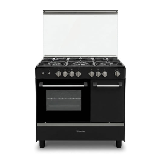 Meireles 90x60cm With Bottle Compartment, 5 Gas Burners - [Cast Iron Black], MEI-G5006BL