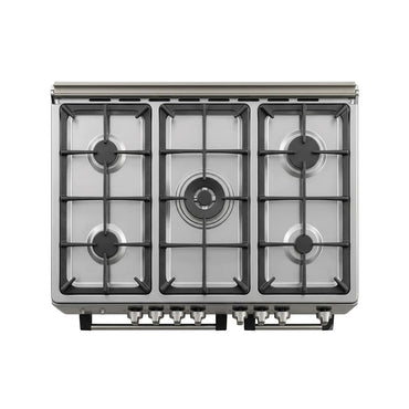 Meireles 90x60cm With Bottle Compartment, 5 Gas Burners - [Cast Iron Inox], MEI-G5006X