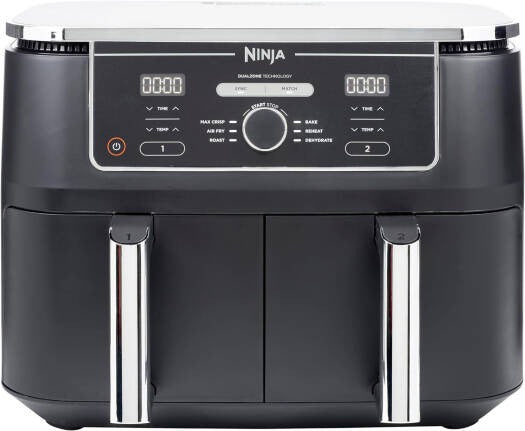 Ninja, Foodi AF400ME Dual Zone Air Fryer 2 Drawers, 6 Cooking Functions, 9.5L, AF400ME