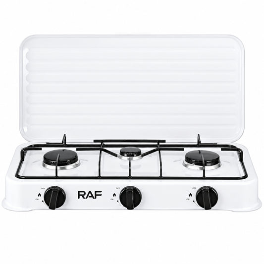 RAF, R8505AB Gas Cooktop, 3 Burner Gas Stove with lid
