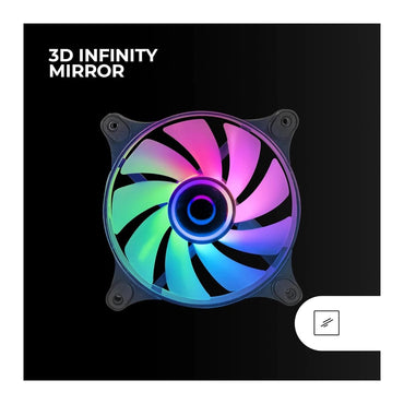 Mars, Gaming Mf-3D 12Cm Fan, Infinite Mirror Argb, 12Cm Pwm Fan, Total Connection System, Available in Different Colors
